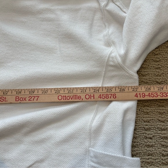 Free People Willow Tunic Polo M Oversized Dolman Sleeve Button Pocket Top White - Picture 9 of 13